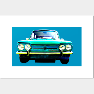 Sunbeam Stiletto 1970s British classic car high contrast Posters and Art